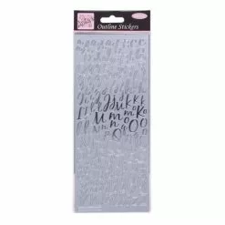 Anita's Silver Modern Alphabet Outline Stickers