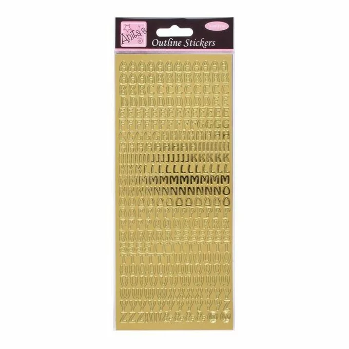 Anita's Gold Uppercase Alphabet Outline Stickers 3 Anita's Gold Uppercase Alphabet Outline Stickers