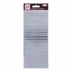 Anita's Silver Uppercase Alphabet Outline Stickers