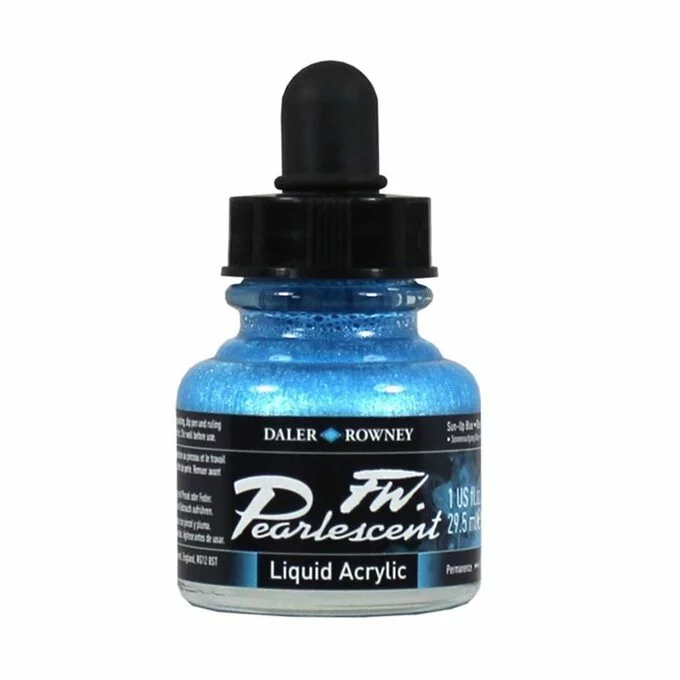 Daler-Rowney Sun Up Blue FW Pearlescent Liquid Acrylic 29.5ml 3 Daler-Rowney Sun Up Blue FW Pearlescent Liquid Acrylic 29.5ml