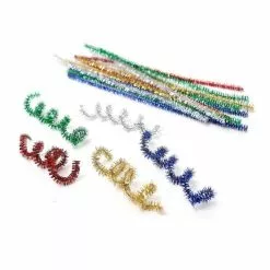 Hobbycraft Assorted Tinsel Pipe Cleaners 40 Pack