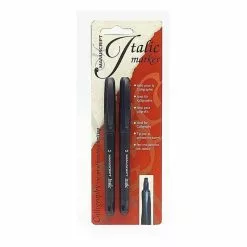 Manuscript Italic Black Marker 2 Pack