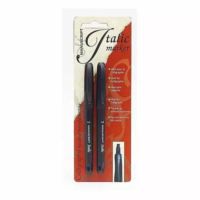 Manuscript Italic Black Marker 2 Pack 3 Manuscript Italic Black Marker 2 Pack