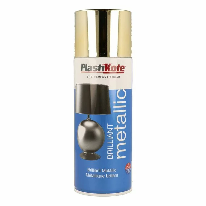 PlastiKote Gold Brilliant Metallic Spray Paint 400ml 3 PlastiKote Gold Brilliant Metallic Spray Paint 400ml
