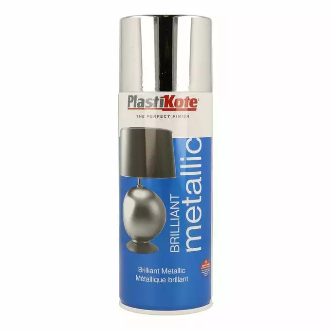 PlastiKote Silver Brilliant Metallic Spray Paint 400ml 3 PlastiKote Silver Brilliant Metallic Spray Paint 400ml