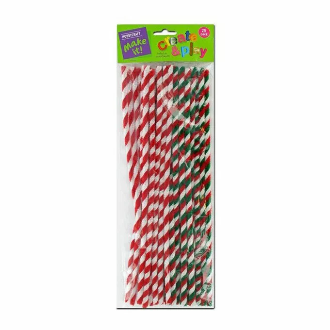 Hobbycraft Christmas Twisted Pipe Cleaners 25 Pack 4 Hobbycraft Christmas Twisted Pipe Cleaners 25 Pack - Image 2