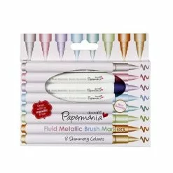Papermania Fluid Metallic Brush Markers 8 Pack