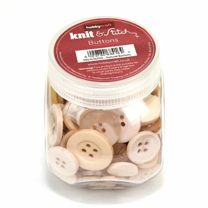 Hobbycraft Button Jar Natural 6 Hobbycraft Button Jar Natural - Image 4