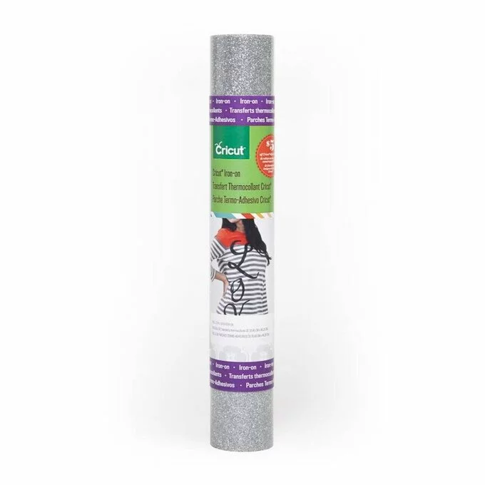 Cricut Silver Glitter Iron-On 12 X 19 Inches 3 Cricut Silver Glitter Iron-On 12 X 19 Inches