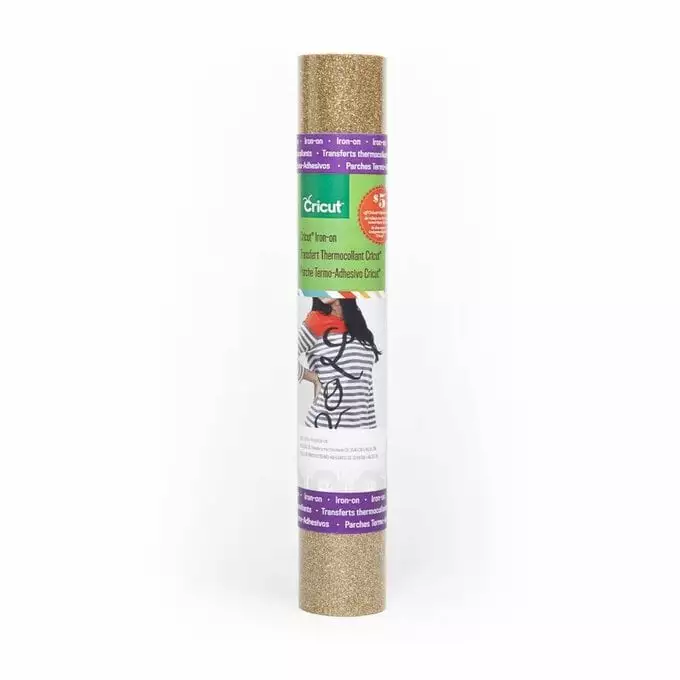 Cricut Gold Glitter Iron-On 12 X 19 Inches 3 Cricut Gold Glitter Iron-On 12 X 19 Inches