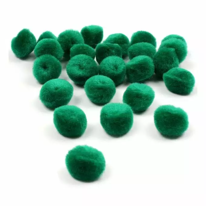Hobbycraft Dark Green Pom Poms 2cm 25 Pack 3 Hobbycraft Dark Green Pom Poms 2cm 25 Pack
