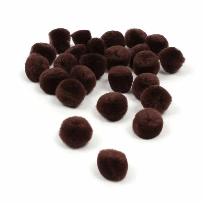Hobbycraft Dark Brown Pom Poms 2cm 25 Pack 3 Hobbycraft Dark Brown Pom Poms 2cm 25 Pack