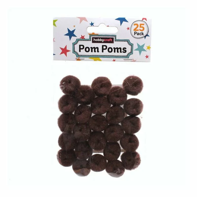 Hobbycraft Dark Brown Pom Poms 2cm 25 Pack 4 Hobbycraft Dark Brown Pom Poms 2cm 25 Pack - Image 2