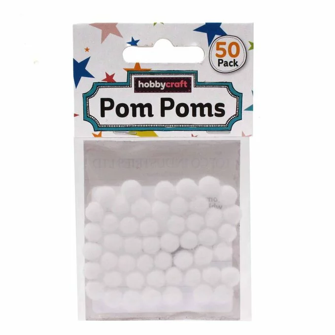 Hobbycraft White Pom Poms 7mm 50 Pack 4 Hobbycraft White Pom Poms 7mm 50 Pack - Image 2