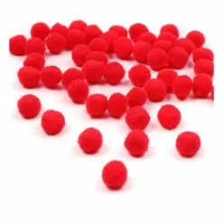 Hobbycraft Bright Red Pom Poms 7mm 50 Pack