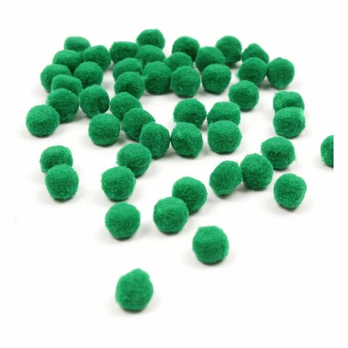 Hobbycraft Dark Green Pom Poms 7mm 50 Pack 3 Hobbycraft Dark Green Pom Poms 7mm 50 Pack
