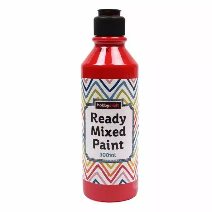 Hobbycraft Red Ready Mixed Paint 300ml 3 Hobbycraft Red Ready Mixed Paint 300ml