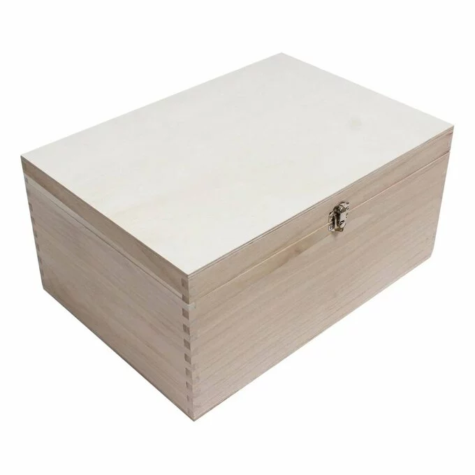 Hobbycraft Wooden Storage Box 35cm X 25cm X 17cm 3 Hobbycraft Wooden Storage Box 35cm X 25cm X 17cm