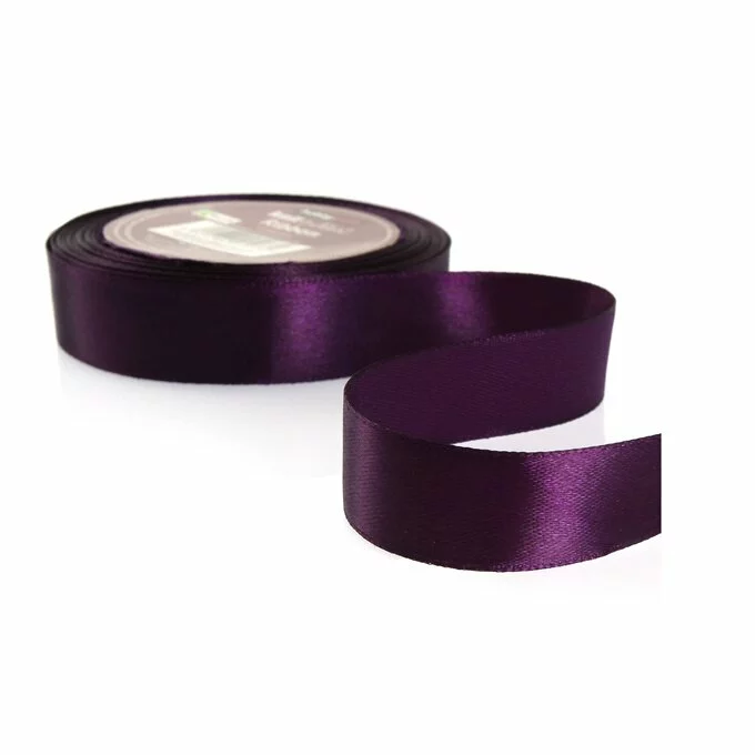Hobbycraft Plum Purple Satin Ribbon 20mm X 15m 4 Hobbycraft Plum Purple Satin Ribbon 20mm X 15m - Image 2