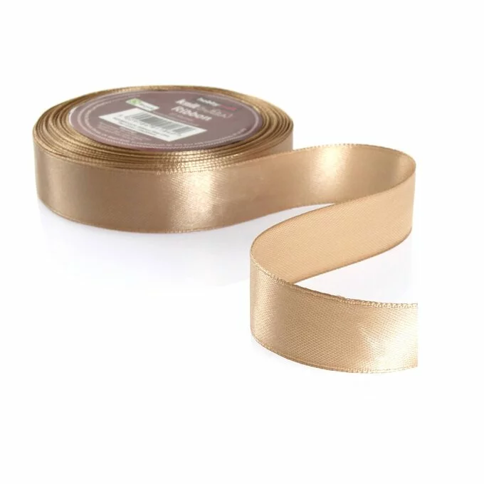 Hobbycraft Tan Gold Satin Ribbon 20mm X 15m 4 Hobbycraft Tan Gold Satin Ribbon 20mm X 15m - Image 2