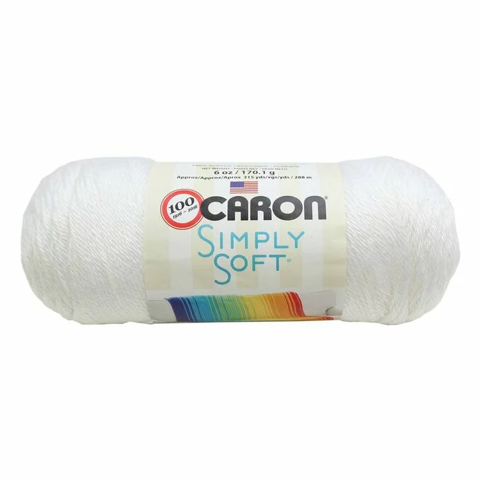 Caron White Simply Soft Aran Yarn 170 G 3 Caron White Simply Soft Aran Yarn 170 G