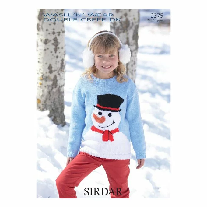 Sirdar Wash 'n' Wear DK Snowman Sweater Digital Pattern 2375 3 Sirdar Wash 'n' Wear DK Snowman Sweater Digital Pattern 2375