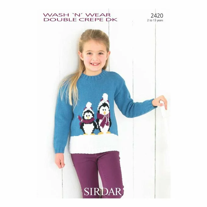 Sirdar Wash 'n' Wear Double Crepe Jumper Digital Pattern 2420 3 Sirdar Wash 'n' Wear Double Crepe Jumper Digital Pattern 2420