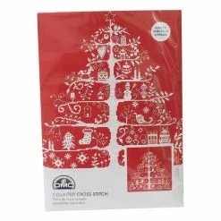DMC Red Christmas Tree Cross Stitch Kit 30cm X 30cm