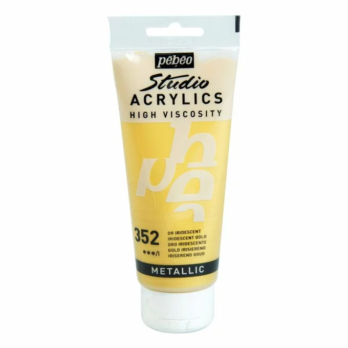 Pebeo Iridescent Gold Studio Acrylic Paint 100ml 3 Pebeo Iridescent Gold Studio Acrylic Paint 100ml
