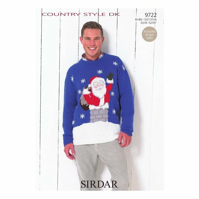 Sirdar Country Style DK Santa Claus Christmas Jumper Digital Pattern 9722 3 Sirdar Country Style DK Santa Claus Christmas Jumper Digital Pattern 9722