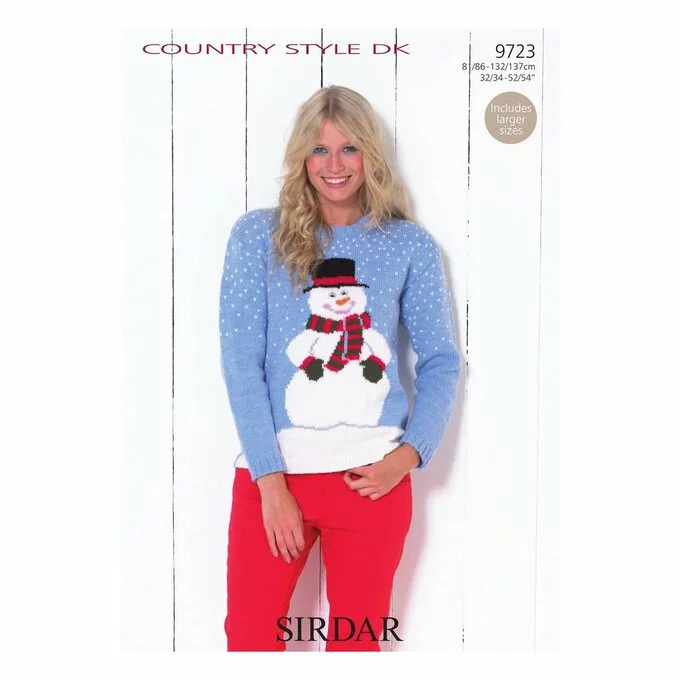 Sirdar Country Style DK Snowman Christmas Jumper Digital Pattern 9723 3 Sirdar Country Style DK Snowman Christmas Jumper Digital Pattern 9723