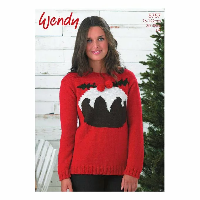 Wendy Merino DK Christmas Pudding Sweater Digital Pattern 5757 3 Wendy Merino DK Christmas Pudding Sweater Digital Pattern 5757