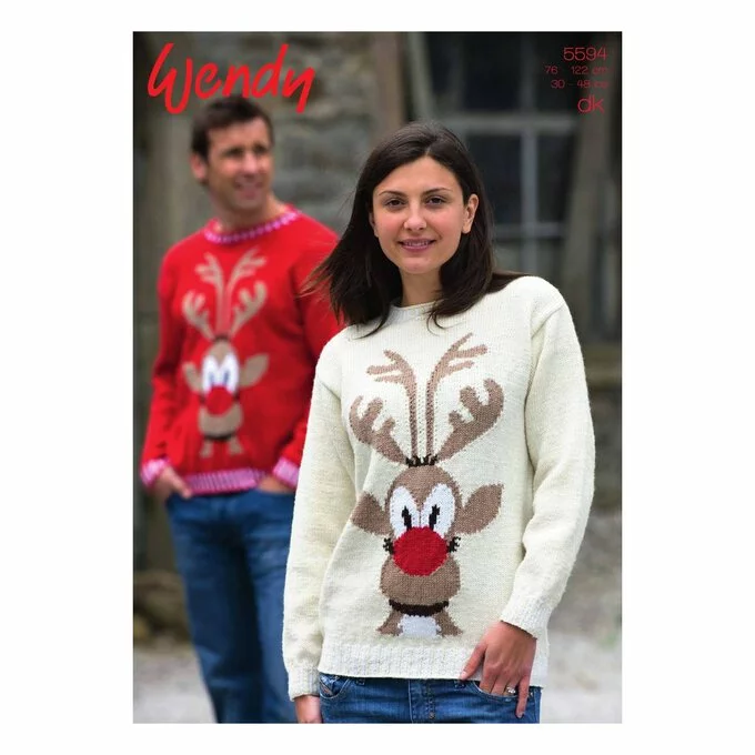 Wendy Merino DK Reindeer Jumpers Digital Pattern 5594 3 Wendy Merino DK Reindeer Jumpers Digital Pattern 5594