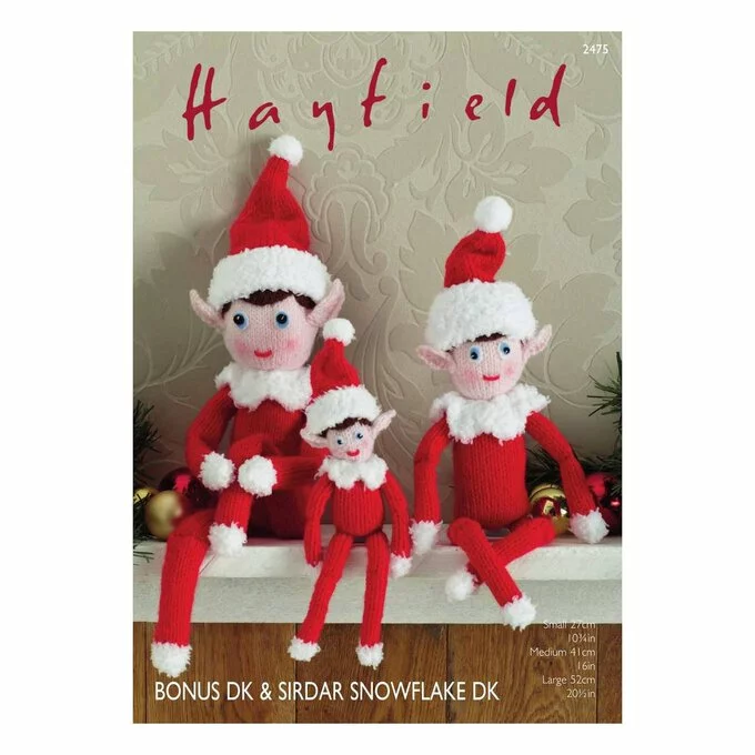 Hayfield Bonus DK And Snowflake DK Christmas Elves Digital Pattern 2475 3 Hayfield Bonus DK And Snowflake DK Christmas Elves Digital Pattern 2475