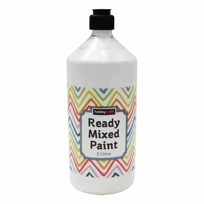 Hobbycraft White Ready Mixed Paint 1 Litre 3 Hobbycraft White Ready Mixed Paint 1 Litre