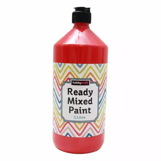 Hobbycraft Red Ready Mixed Paint 1 Litre 3 Hobbycraft Red Ready Mixed Paint 1 Litre