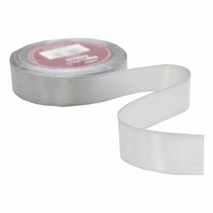 Hobbycraft Light Silver Satin Ribbon 20mm X 15m 4 Hobbycraft Light Silver Satin Ribbon 20mm X 15m - Image 2