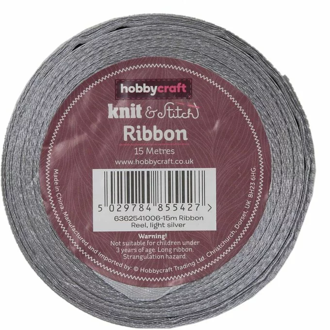 Hobbycraft Light Silver Satin Ribbon 20mm X 15m 5 Hobbycraft Light Silver Satin Ribbon 20mm X 15m - Image 3