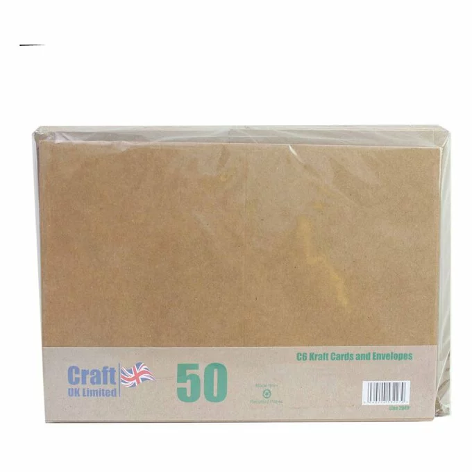 Craft UK Kraft Cards And Envelopes C6 50 Pack 4 Craft UK Kraft Cards And Envelopes C6 50 Pack - Image 2