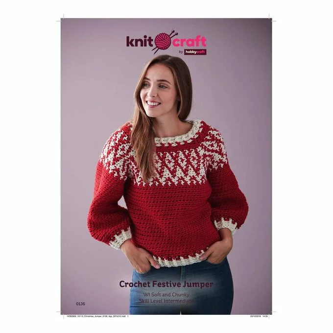 Knitcraft Festive Jumper Digital Pattern 0136 3 Knitcraft Festive Jumper Digital Pattern 0136
