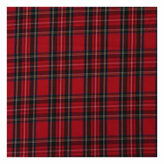 Visage Red And Green Polycotton Tartan Fabric Pack 112cm X 2m 4 Visage Red And Green Polycotton Tartan Fabric Pack 112cm X 2m - Image 2