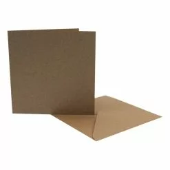 Craft UK Kraft Cards And Envelopes 6 X 6 Inches 50 Pack