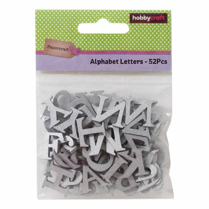 Hobbycraft Silver 3D Wooden Letters 52 Pieces 4 Hobbycraft Silver 3D Wooden Letters 52 Pieces - Image 2