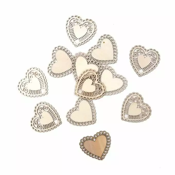 Hobbycraft Wooden Heart Embellishments 12 Pack 3 Hobbycraft Wooden Heart Embellishments 12 Pack