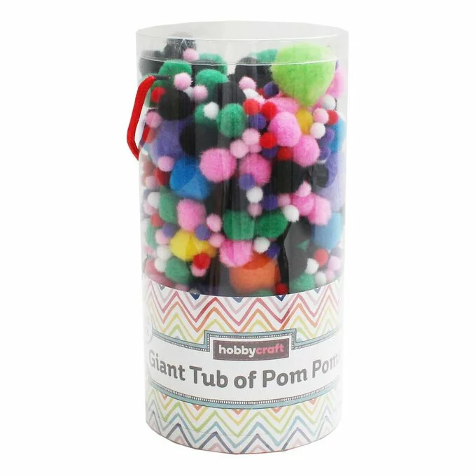 Hobbycraft Giant Tub Of Pom Poms 1000 Pack 4 Hobbycraft Giant Tub Of Pom Poms 1000 Pack - Image 2