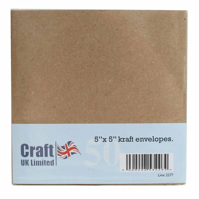 Craft UK Kraft Envelopes 5 X 5 Inches 50 Pack 4 Craft UK Kraft Envelopes 5 X 5 Inches 50 Pack - Image 2