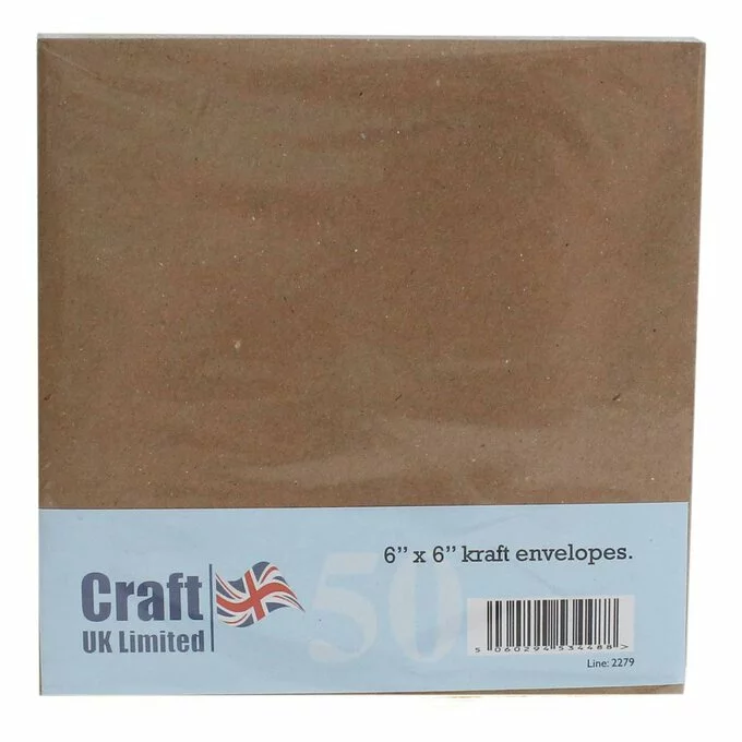 Craft UK Kraft Envelopes 6 X 6 Inches 50 Pack 4 Craft UK Kraft Envelopes 6 X 6 Inches 50 Pack - Image 2