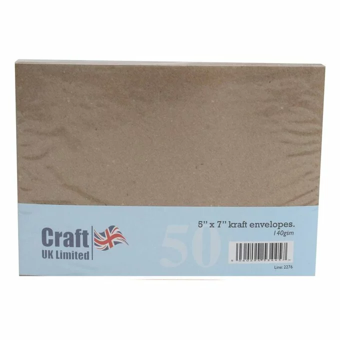 Craft UK Kraft Envelopes 5 X 7 Inches 50 Pack 4 Craft UK Kraft Envelopes 5 X 7 Inches 50 Pack - Image 2