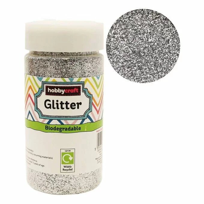 Hobbycraft Silver Biodegradable Glitter Shaker 250g 3 Hobbycraft Silver Biodegradable Glitter Shaker 250g
