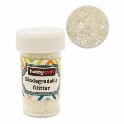 Hobbycraft Silver White Biodegradable Flaky Glitter Shaker 20g